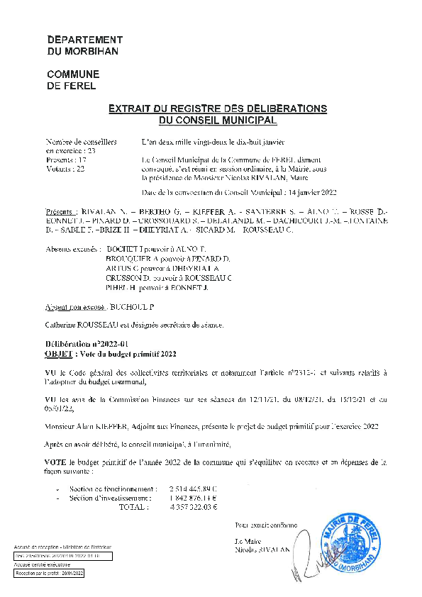  2022-01 Vote du budget primitif 2022